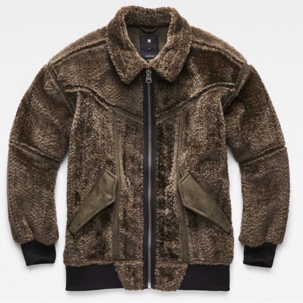 G-Star RAW Sherpa Bomber Jacket – XS – Brown Teddy Fleece